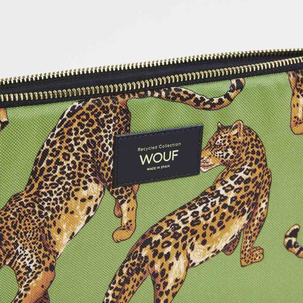 Wouf Laptop Hülle 15-16 Zoll - Laptop Sleeve - Daily Olive Leopard