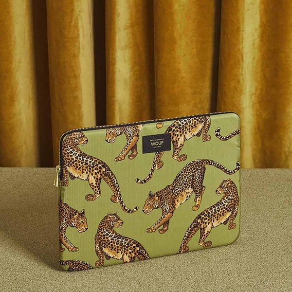 Wouf Laptop Hülle 15-16 Zoll - Laptop Sleeve - Daily Olive Leopard