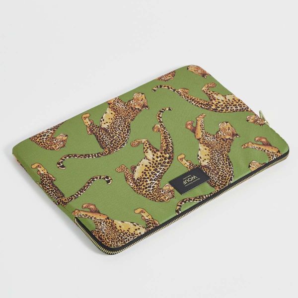 Wouf Laptop Hülle 15-16 Zoll - Laptop Sleeve - Daily Olive Leopard