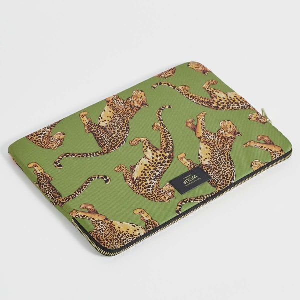 Wouf Laptop Hülle 13-14 Zoll - Laptop Sleeve - Daily Olive Leopard