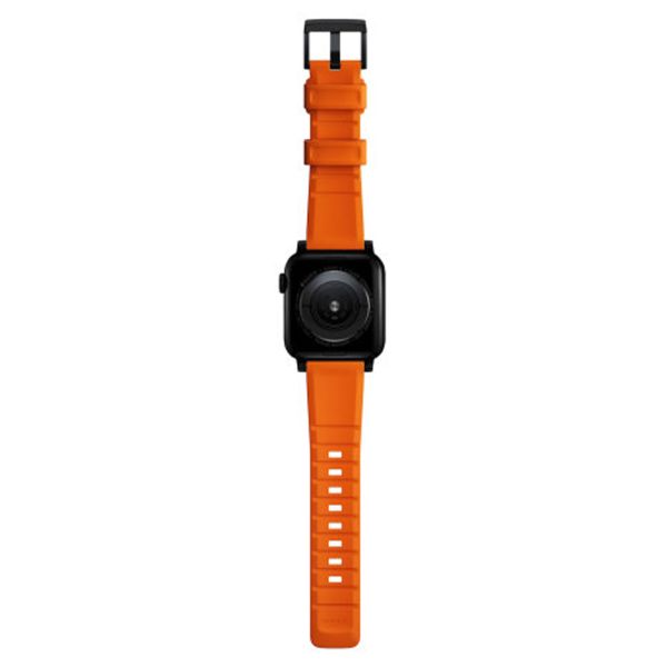 Nomad Robustes Armband FKM für die Apple Watch Series 1-10 / SE / Ultra (2) - 42/44/45/46/49 mm - Schwarz/Orange