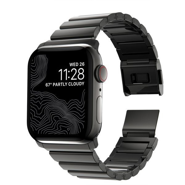 Nomad Magnetisches Stahlgliederarmband für die Apple Watch Series 1-10 / SE / Ultra (2) - 42/44/45/46/49 mm - Graphit