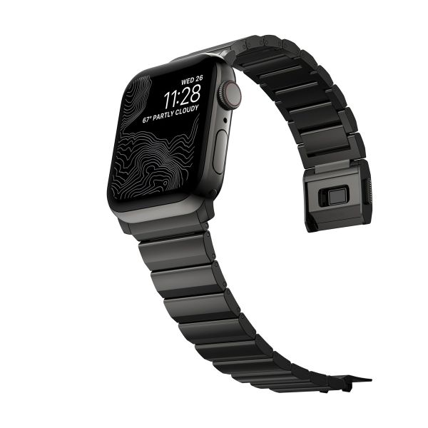 Nomad Magnetisches Stahlgliederarmband für die Apple Watch Series 1-10 / SE / Ultra (2) - 42/44/45/46/49 mm - Graphit