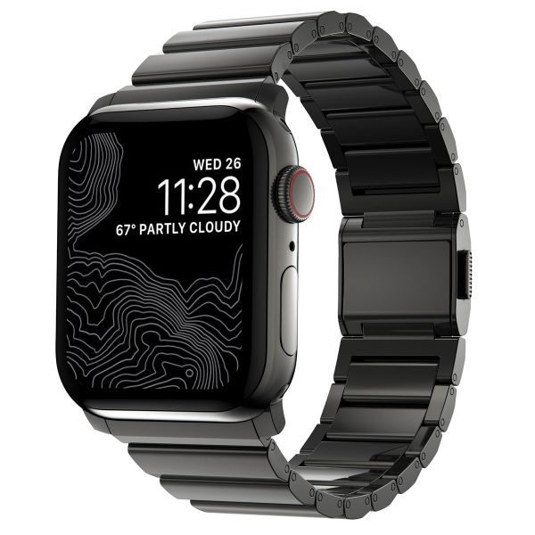 Nomad Magnetisches Stahlgliederarmband für die Apple Watch Series 1-10 / SE / Ultra (2) - 42/44/45/46/49 mm - Graphit