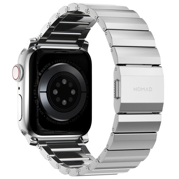 Nomad Magnetisches Stahlgliederarmband für die Apple Watch Series 1-10 / SE / Ultra (2) - 42/44/45/46/49 mm - Silber