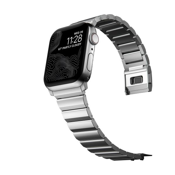 Nomad Magnetisches Stahlgliederarmband für die Apple Watch Series 1-10 / SE / Ultra (2) - 42/44/45/46/49 mm - Silber