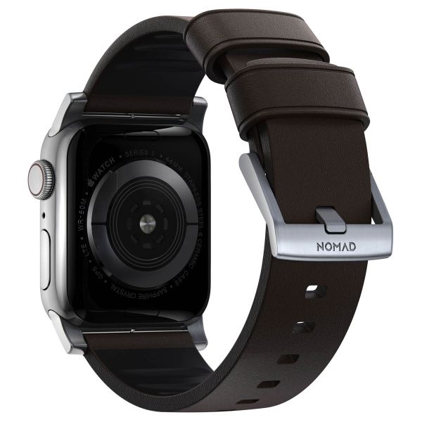 Nomad Active Pro Band für die Apple Watch Series 1-10 / SE / Ultra (2) - 42/44/45/46/49 mm - Braun/Silber