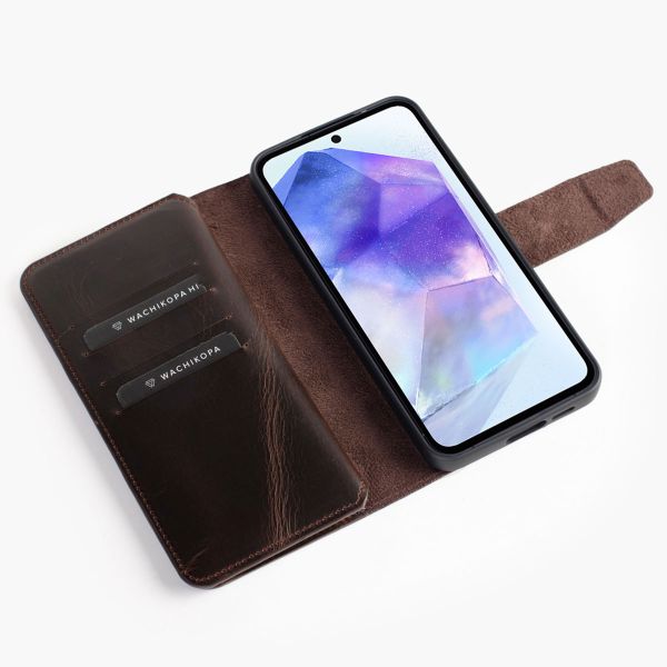 Wachikopa Multi Wallet Bookcase für das Samsung Galaxy A55 - Dark Brown