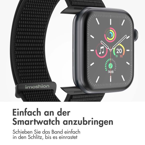 imoshion Nylon-Armband⁺ für die Apple Watch Series 1-9 / SE - 38/40/41 mm / Series 10 - 42 mm - Schwarz