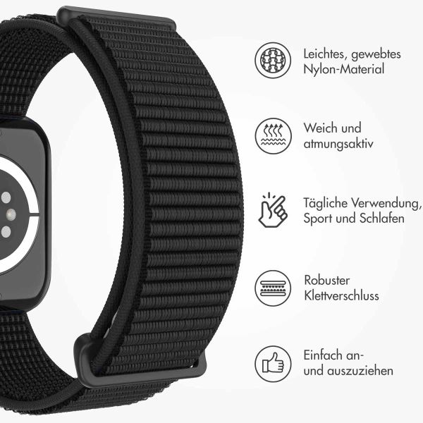 imoshion Nylon-Armband⁺ für die Apple Watch Series 1-9 / SE - 38/40/41 mm / Series 10 - 42 mm - Schwarz