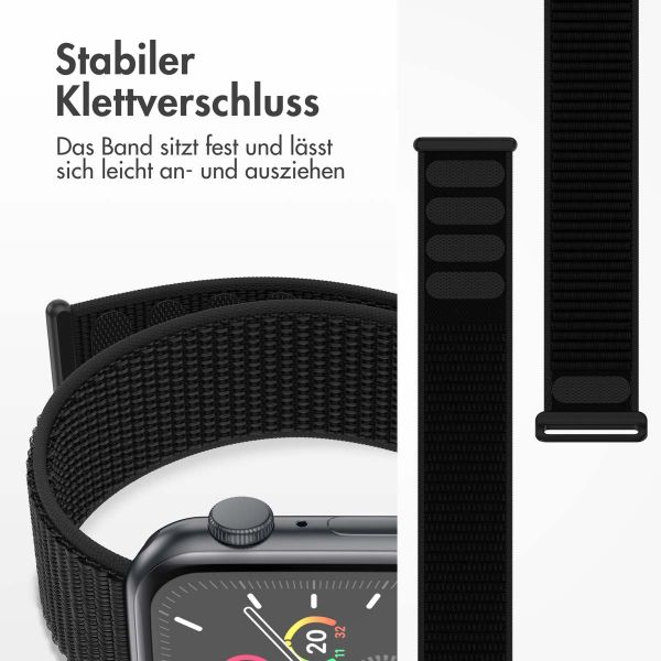 imoshion Nylon-Armband⁺ für die Apple Watch Series 1-9 / SE - 38/40/41 mm / Series 10 - 42 mm - Schwarz