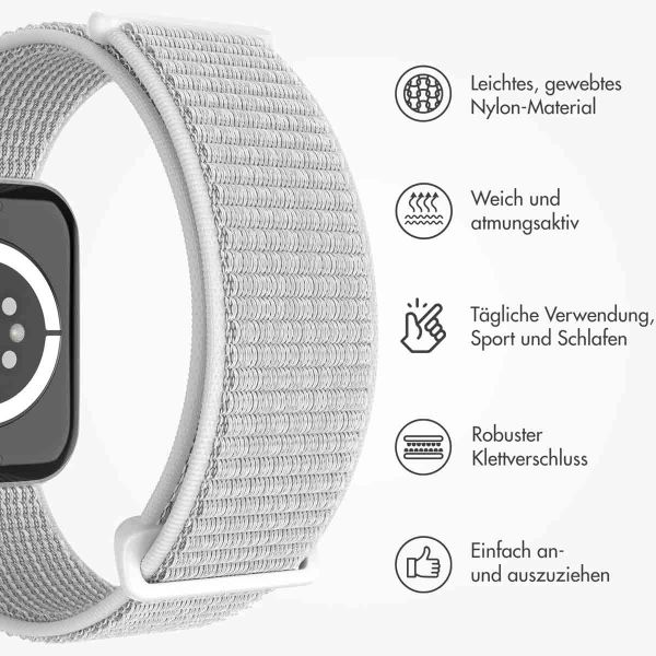 imoshion Nylon-Armband⁺ für die Apple Watch Series 1-9 / SE - 38/40/41 mm / Series 10 - 42 mm - Seashell