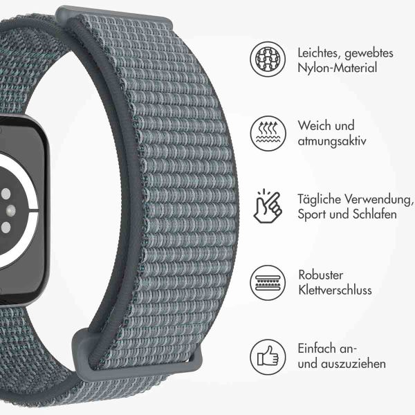 imoshion Nylon-Armband⁺ für die Apple Watch Series 1-9 / SE - 38/40/41 mm / Series 10 - 42 mm - Ash Green