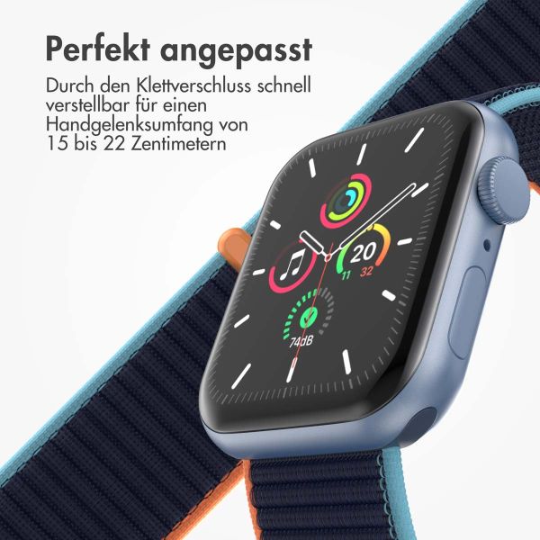 imoshion Nylon-Armband⁺ für die Apple Watch Series 1-9 / SE - 38/40/41 mm / Series 10 - 42 mm - Dark Navy Blue