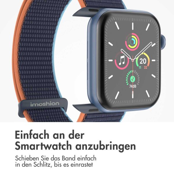 imoshion Nylon-Armband⁺ für die Apple Watch Series 1-9 / SE - 38/40/41 mm / Series 10 - 42 mm - Dark Navy Blue