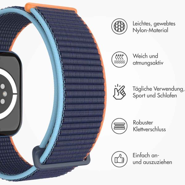 imoshion Nylon-Armband⁺ für die Apple Watch Series 1-9 / SE - 38/40/41 mm / Series 10 - 42 mm - Dark Navy Blue