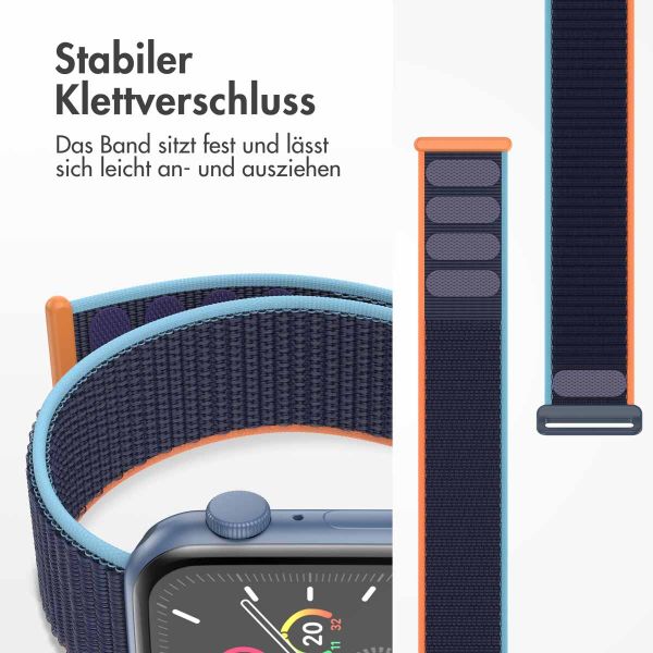 imoshion Nylon-Armband⁺ für die Apple Watch Series 1-9 / SE - 38/40/41 mm / Series 10 - 42 mm - Dark Navy Blue