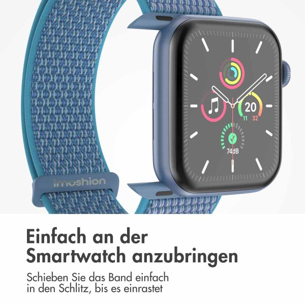 imoshion Nylon-Armband⁺ für die Apple Watch Series 1-9 / SE - 38/40/41 mm / Series 10 - 42 mm - Marine Blue