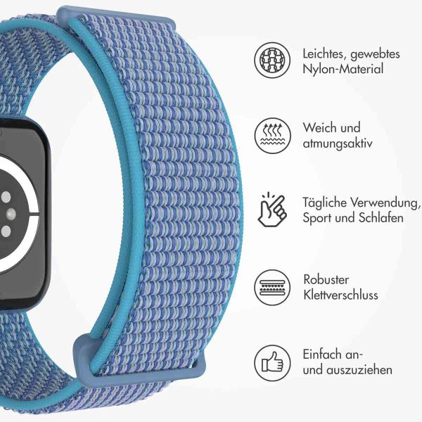 imoshion Nylon-Armband⁺ für die Apple Watch Series 1-9 / SE - 38/40/41 mm / Series 10 - 42 mm - Marine Blue