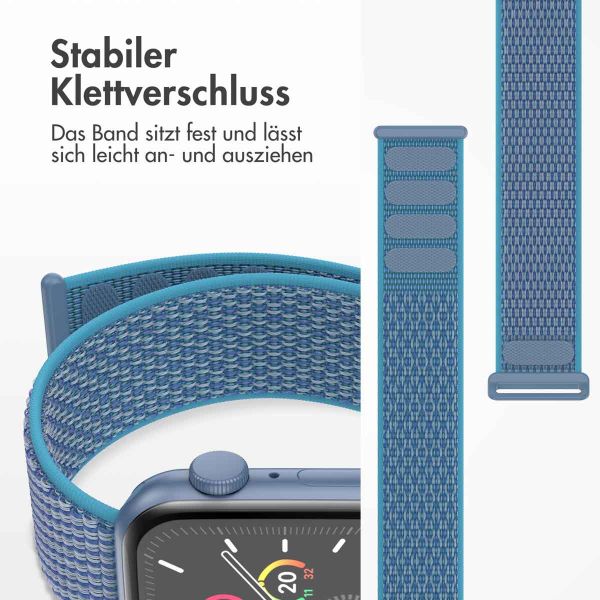 imoshion Nylon-Armband⁺ für die Apple Watch Series 1-9 / SE - 38/40/41 mm / Series 10 - 42 mm - Marine Blue