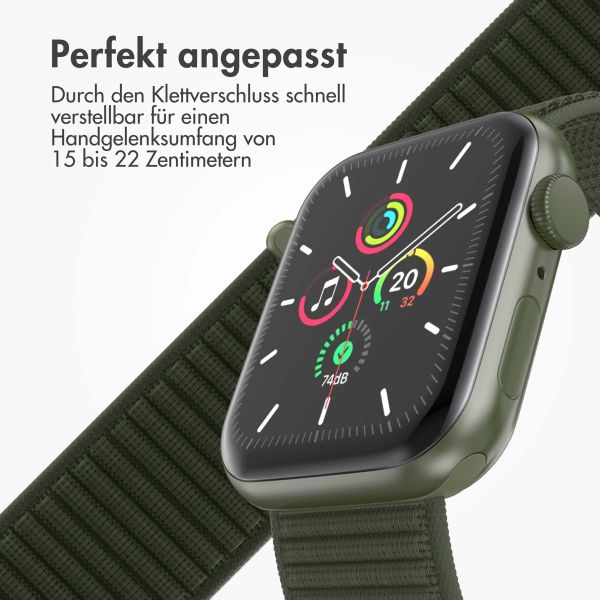 imoshion Nylon-Armband⁺ für die Apple Watch Series 1-9 / SE - 38/40/41 mm / Series 10 - 42 mm - Army Green