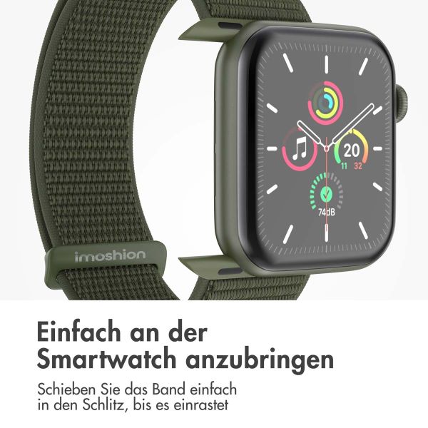 imoshion Nylon-Armband⁺ für die Apple Watch Series 1-9 / SE - 38/40/41 mm / Series 10 - 42 mm - Army Green