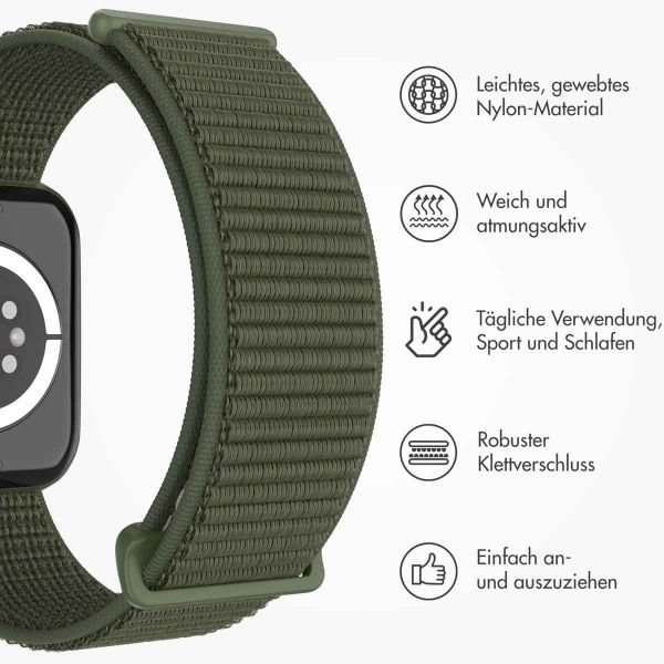 imoshion Nylon-Armband⁺ für die Apple Watch Series 1-9 / SE - 38/40/41 mm / Series 10 - 42 mm - Army Green