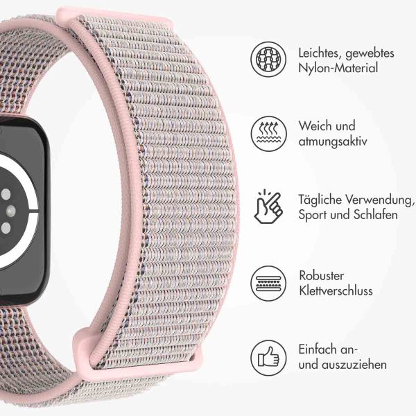 imoshion Nylon-Armband⁺ für die Apple Watch Series 1-9 / SE - 38/40/41 mm / Series 10 - 42 mm - Pink Sand