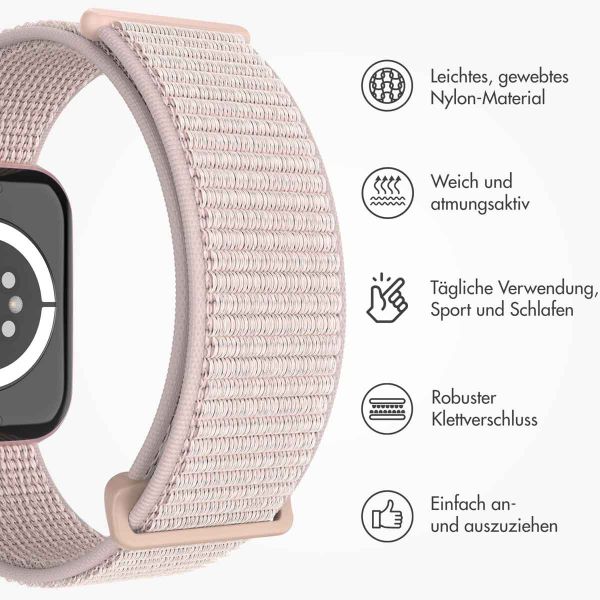 imoshion Nylon-Armband⁺ für die Apple Watch Series 1-9 / SE - 38/40/41 mm / Series 10 - 42 mm - Light Pink