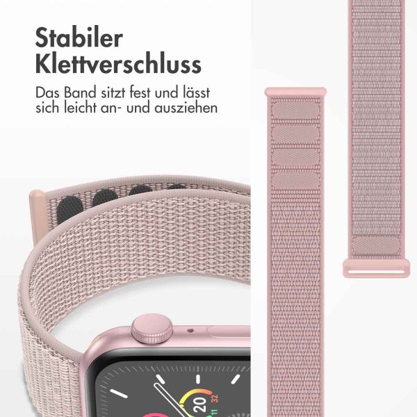 imoshion Nylon-Armband⁺ für die Apple Watch Series 1-9 / SE - 38/40/41 mm / Series 10 - 42 mm - Light Pink