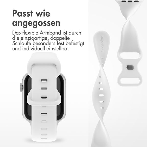 imoshion Silikonband⁺ für die Apple Watch Series 1-9 / SE - 38/40/41 mm / Series 10 - 42 mm - White - Größe S/M