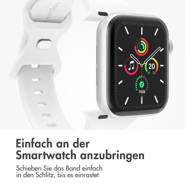 imoshion Silikonband⁺ für die Apple Watch Series 1-9 / SE - 38/40/41 mm / Series 10 - 42 mm - White - Größe S/M