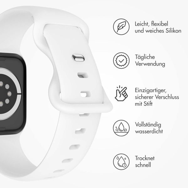 imoshion Silikonband⁺ für die Apple Watch Series 1-9 / SE - 38/40/41 mm / Series 10 - 42 mm - White - Größe S/M