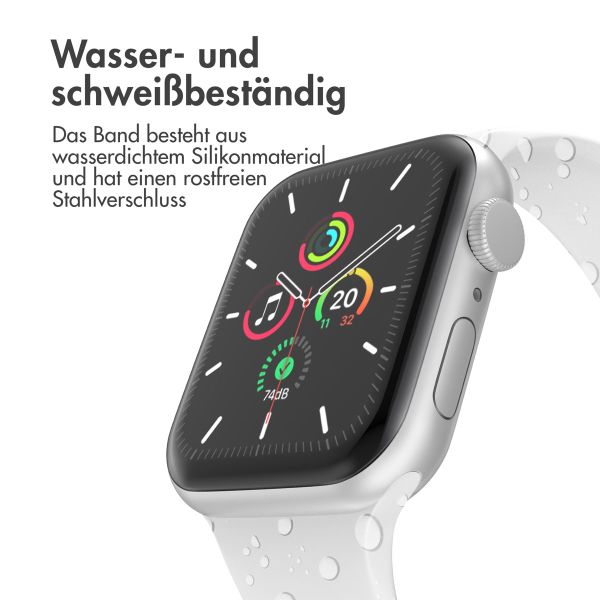 imoshion Silikonband⁺ für die Apple Watch Series 1-9 / SE - 38/40/41 mm / Series 10 - 42 mm - White - Größe S/M