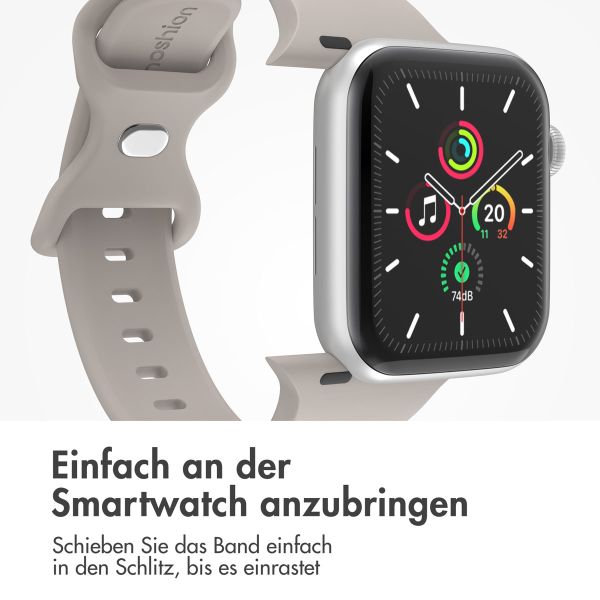 imoshion Silikonband⁺ für die Apple Watch Series 1-9 / SE - 38/40/41 mm / Series 10 - 42 mm - Stone - Größe S/M