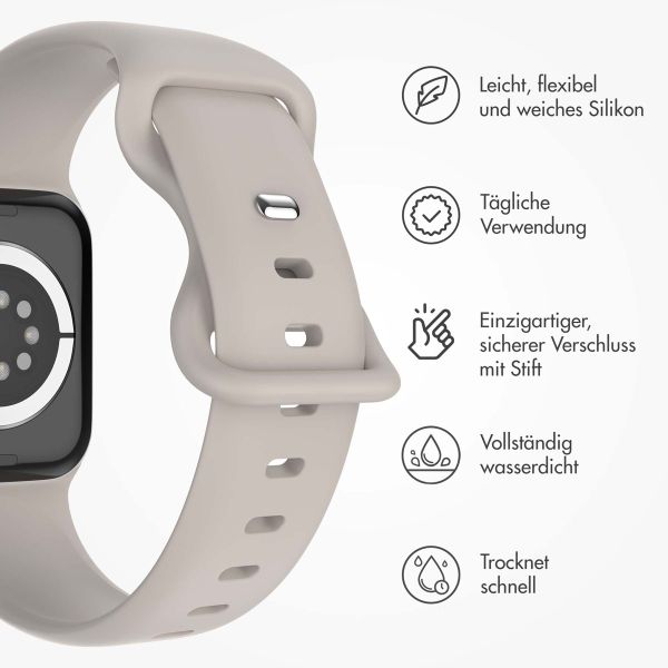 imoshion Silikonband⁺ für die Apple Watch Series 1-9 / SE - 38/40/41 mm / Series 10 - 42 mm - Stone - Größe S/M