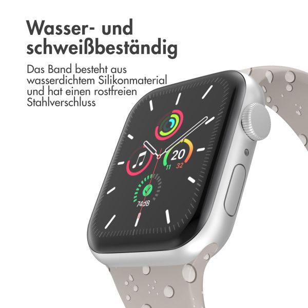 imoshion Silikonband⁺ für die Apple Watch Series 1-9 / SE - 38/40/41 mm / Series 10 - 42 mm - Stone - Größe S/M