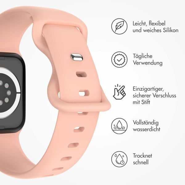 imoshion Silikonband⁺ für die Apple Watch Series 1-9 / SE - 38/40/41 mm / Series 10 - 42 mm - Vintage Rose - Größe S/M