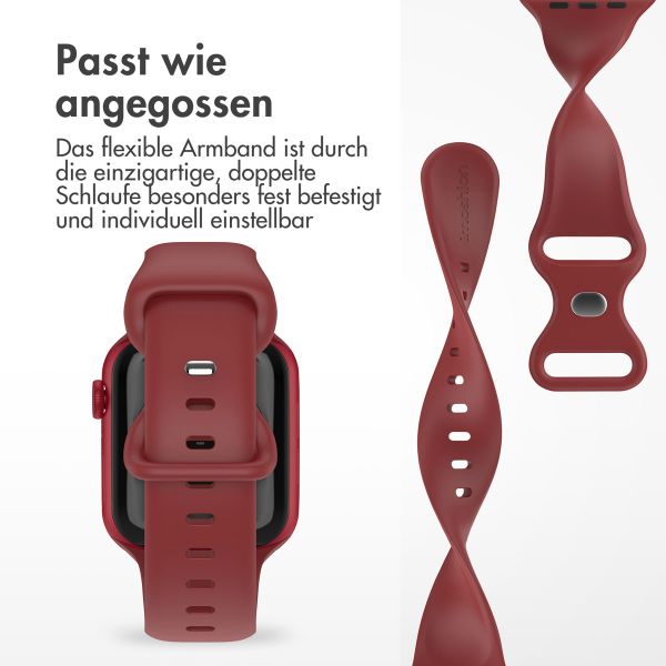 imoshion Silikonband⁺ für die Apple Watch Series 1-9 / SE - 38/40/41 mm / Series 10 - 42 mm - Wine - Größe S/M