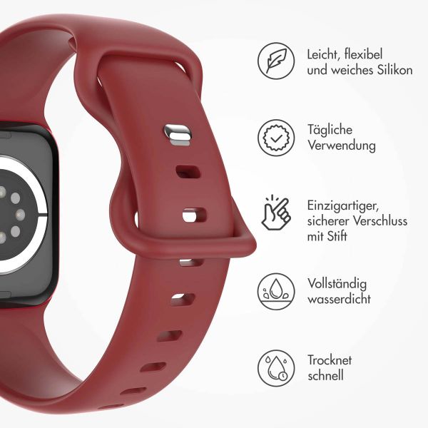 imoshion Silikonband⁺ für die Apple Watch Series 1-9 / SE - 38/40/41 mm / Series 10 - 42 mm - Wine - Größe S/M