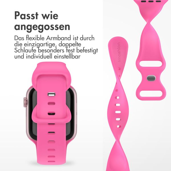 imoshion Silikonband⁺ für die Apple Watch Series 1-9 / SE - 38/40/41 mm / Series 10 - 42 mm - Barbie Pink - Größe S/M