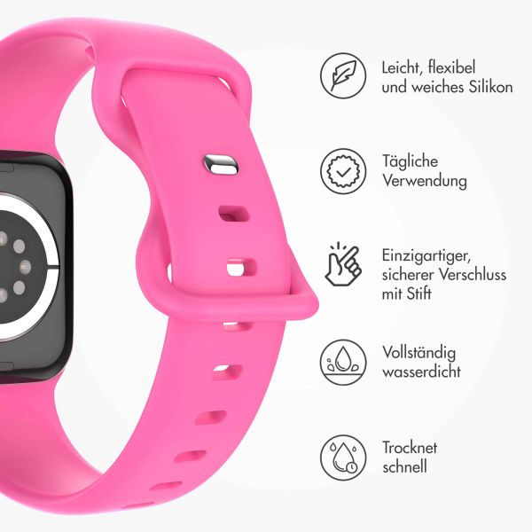 imoshion Silikonband⁺ für die Apple Watch Series 1-9 / SE - 38/40/41 mm / Series 10 - 42 mm - Barbie Pink - Größe S/M