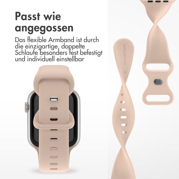 imoshion Silikonband⁺ für die Apple Watch Series 1-9 / SE - 38/40/41 mm / Series 10 - 42 mm - Sand Pink - Größe S/M