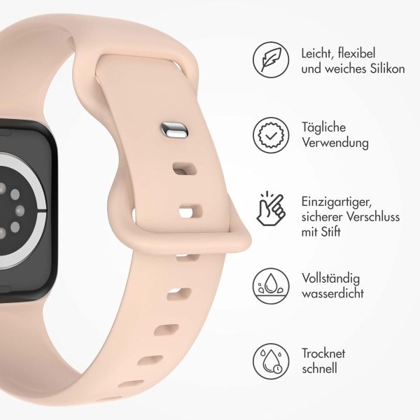 imoshion Silikonband⁺ für die Apple Watch Series 1-9 / SE - 38/40/41 mm / Series 10 - 42 mm - Sand Pink - Größe S/M