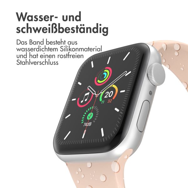 imoshion Silikonband⁺ für die Apple Watch Series 1-9 / SE - 38/40/41 mm / Series 10 - 42 mm - Sand Pink - Größe S/M