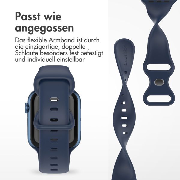 imoshion Silikonband⁺ für die Apple Watch Series 1-9 / SE - 38/40/41 mm / Series 10 - 42 mm - Midnight - Größe S/M