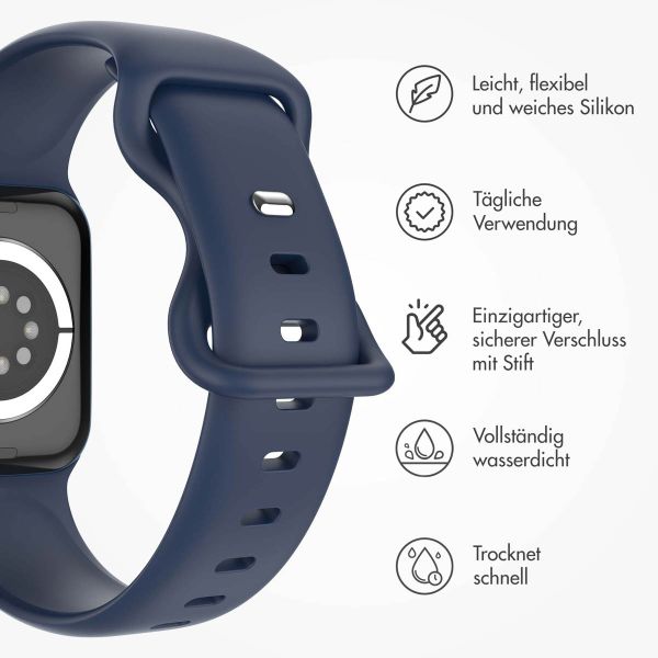 imoshion Silikonband⁺ für die Apple Watch Series 1-9 / SE - 38/40/41 mm / Series 10 - 42 mm - Midnight - Größe S/M