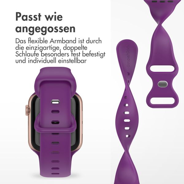 imoshion Silikonband⁺ für die Apple Watch Series 1-9 / SE - 38/40/41 mm / Series 10 - 42 mm - Purple - Größe S/M