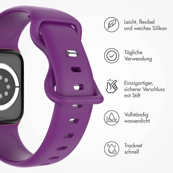 imoshion Silikonband⁺ für die Apple Watch Series 1-9 / SE - 38/40/41 mm / Series 10 - 42 mm - Purple - Größe S/M