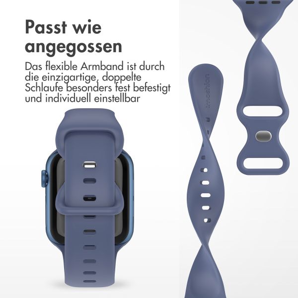 imoshion Silikonband⁺ für die Apple Watch Series 1-9 / SE - 38/40/41 mm / Series 10 - 42 mm - Navy - Größe S/M